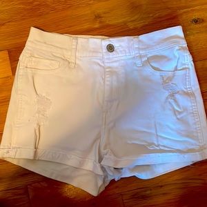 White high waisted jean shirt